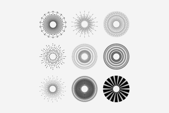 Burst Circle Sun Hipster Graphics & Logos Review