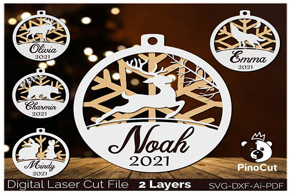 Christmas Ornaments Bundle Svg for Laser Cutting
