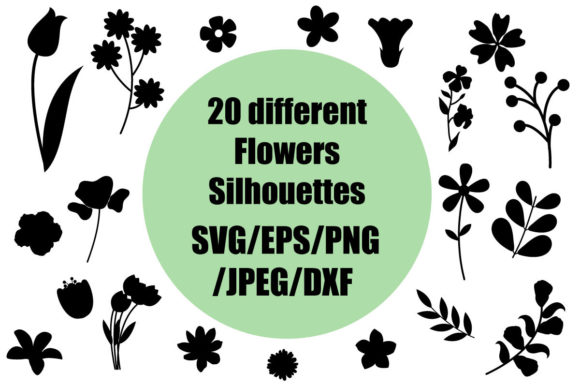 Flowers Silhouettes Bundle: Graphics & Decorative Elements