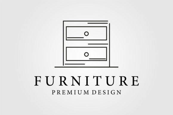 Furniture Line Art Vector Logo Design Graphics