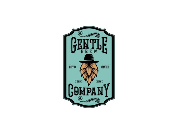 Gentle Brew Hops with Hat Logo Graphics and Logos Review