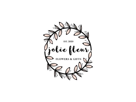 Jolie Fleur Circle Leaf Flowers Feminine Graphics & Logos