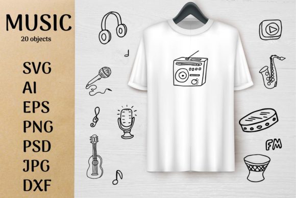 Music Doodle Kit SVG Design: Playful Graphics for Branding & Decorative Visual Content