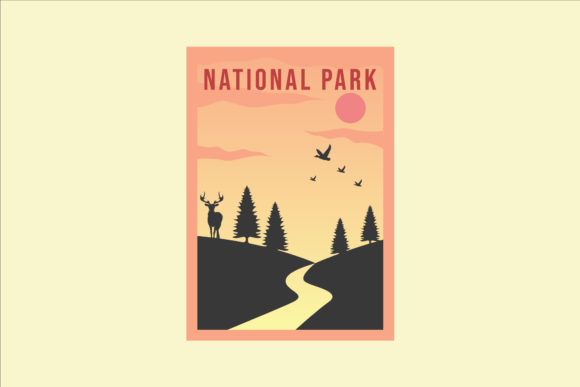 National Park Minimalist Vintage Poster Graphics & Logos