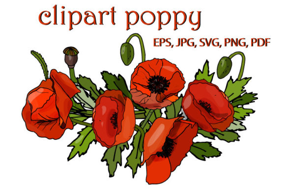 Poppies Clipart and Wreaths Graphics