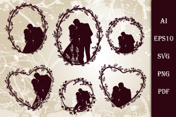 Set of Floral Frames Kiss – Decorative Graphics for Digital Sellers