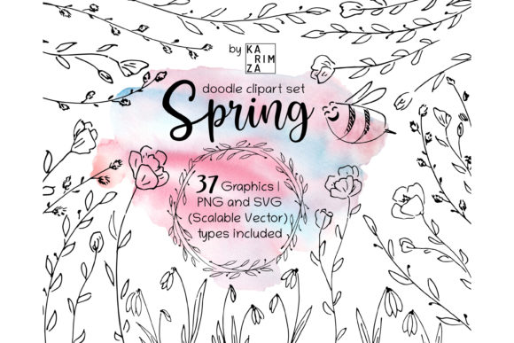 Spring Doodle Bundle: Graphics & Decorative Elements Review